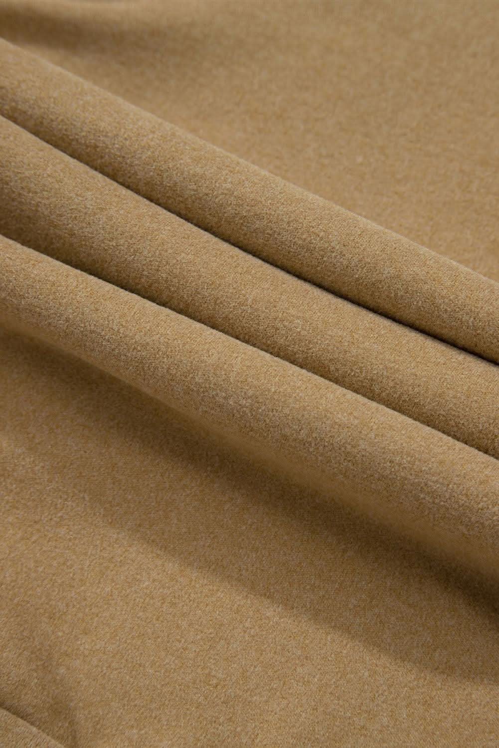 Light French Beige Leopard Print Patchwork Raglan Sleeve Half Buttons Hoodie - Love Salve